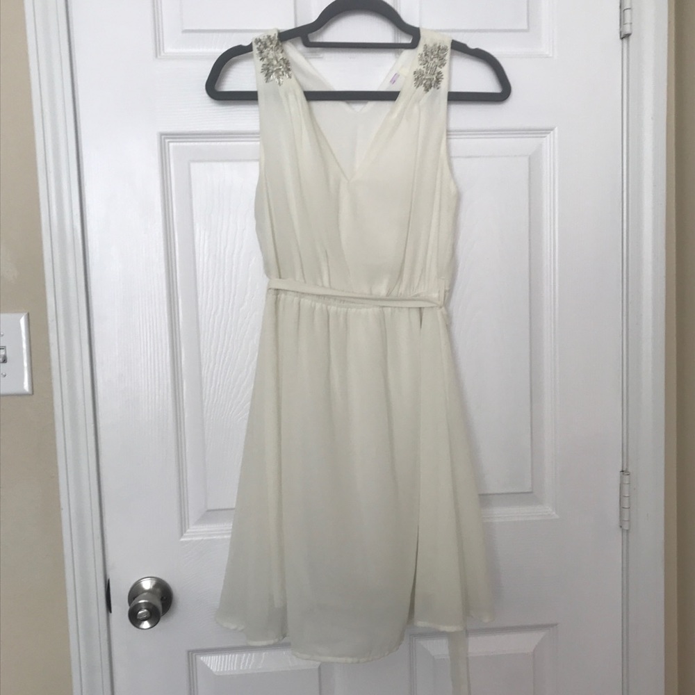 Francesca’s Sleeveless Dress with Beaded Shoulders